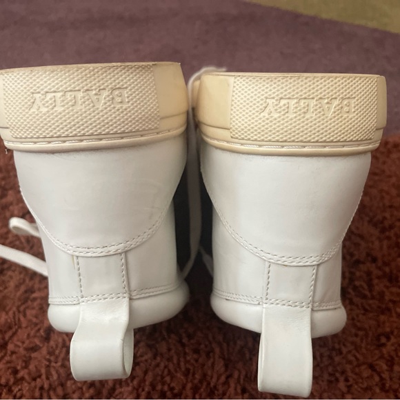 Bally White and Red High-Top Sneakers - Picture 3 of 4